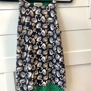 Layered tank with swan print